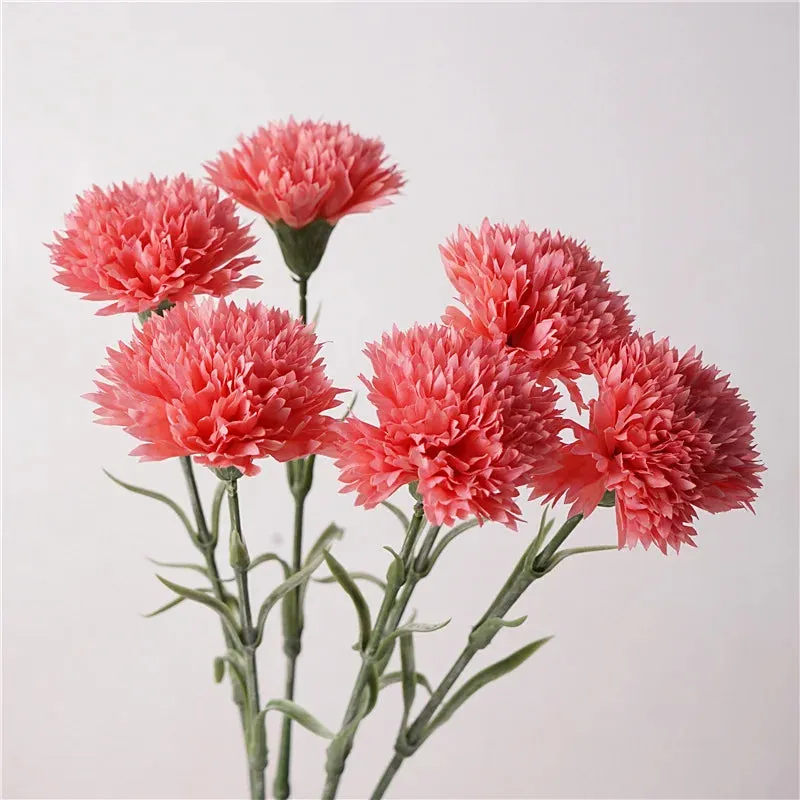 10Pcs High-end Moisturizing Carnation Artificial Flowers Mother's Day Bouquet Real Touch Flowers Gift Wedding Home Table Decor