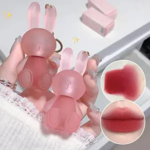 Adorable Bunny Lip Glaze Set: Matte Pink Red Velvet Finish