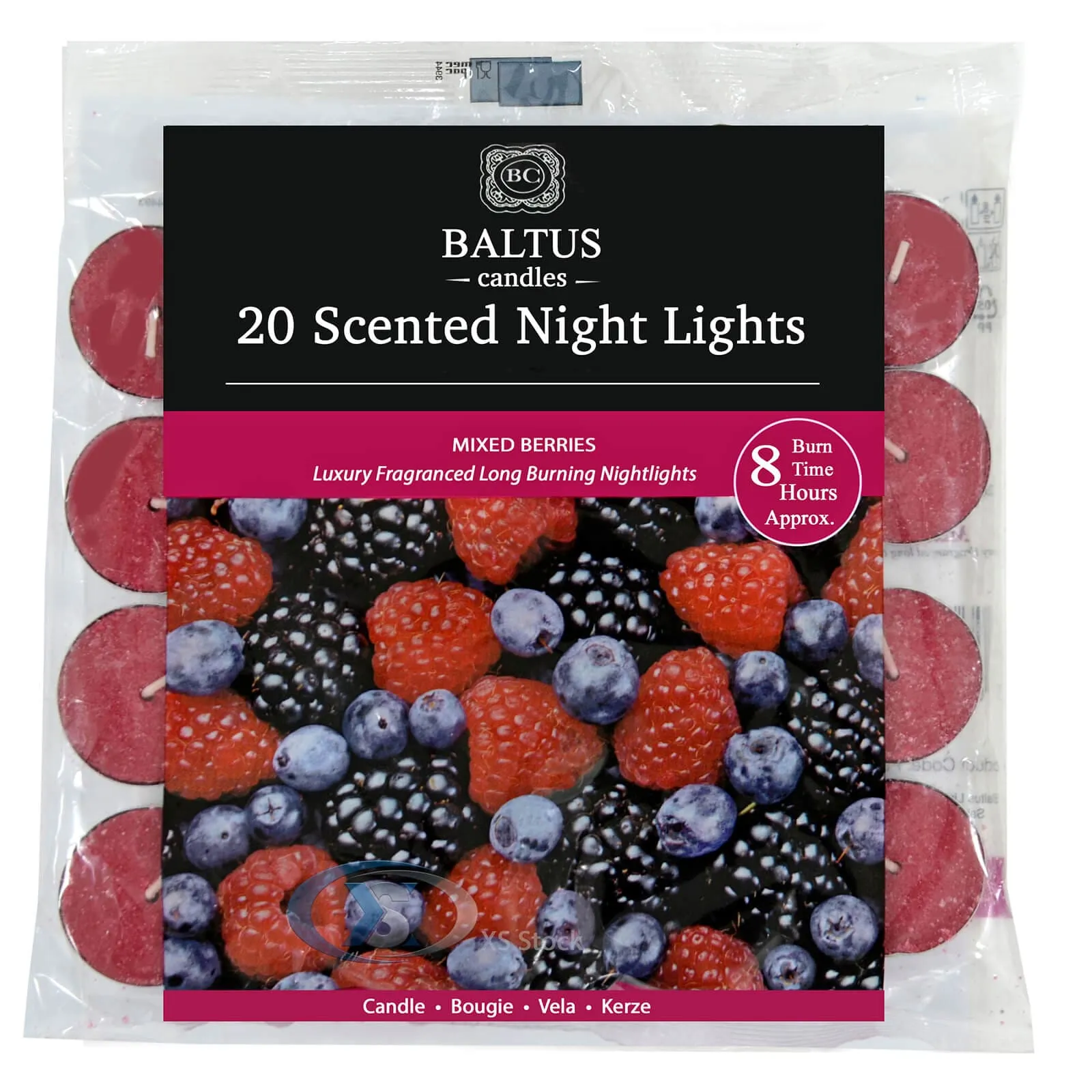 Baltus 20 Pack of Scented Tealight Night Lights Candles 8hr Burn