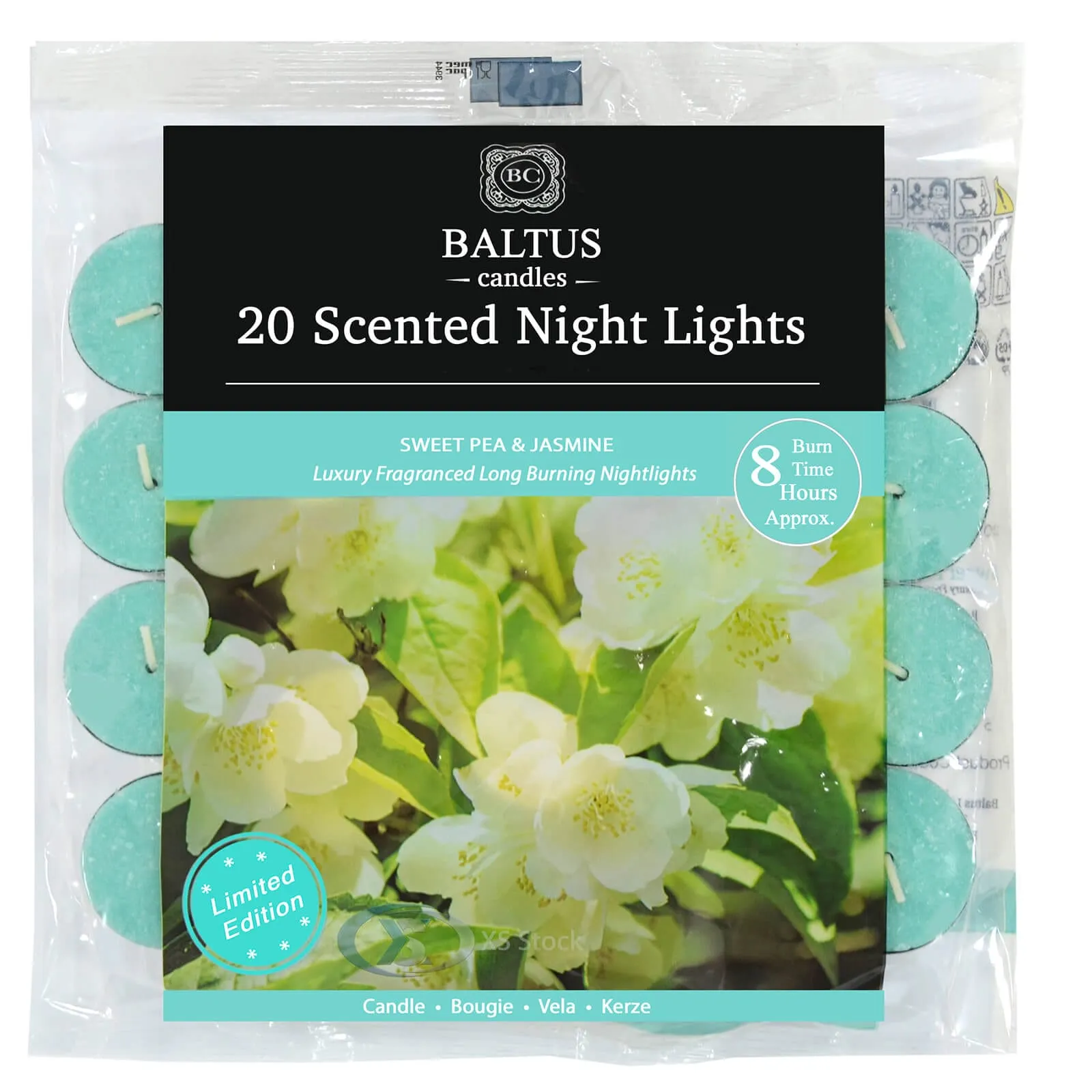 Baltus 20 Pack of Scented Tealight Night Lights Candles 8hr Burn