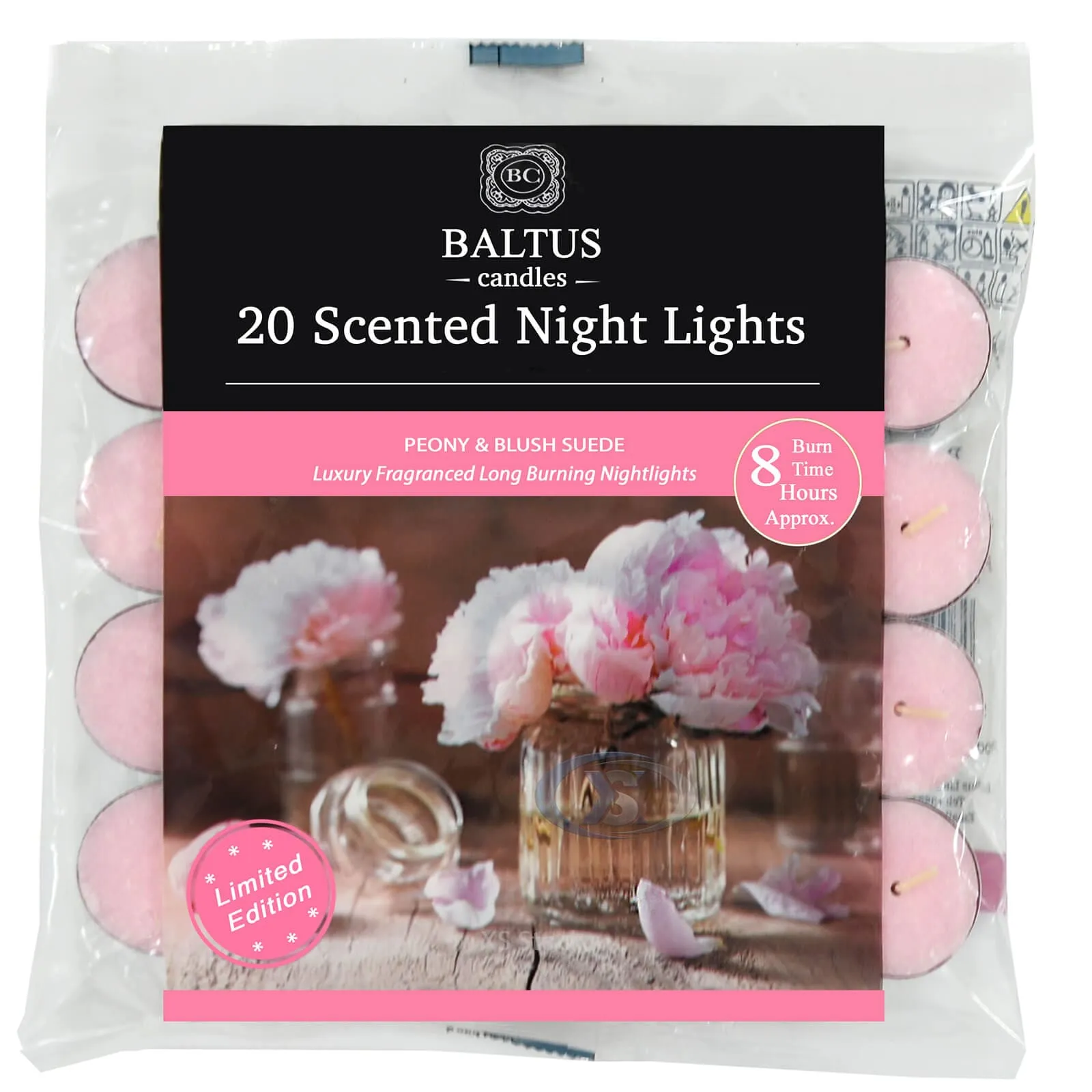 Baltus 20 Pack of Scented Tealight Night Lights Candles 8hr Burn