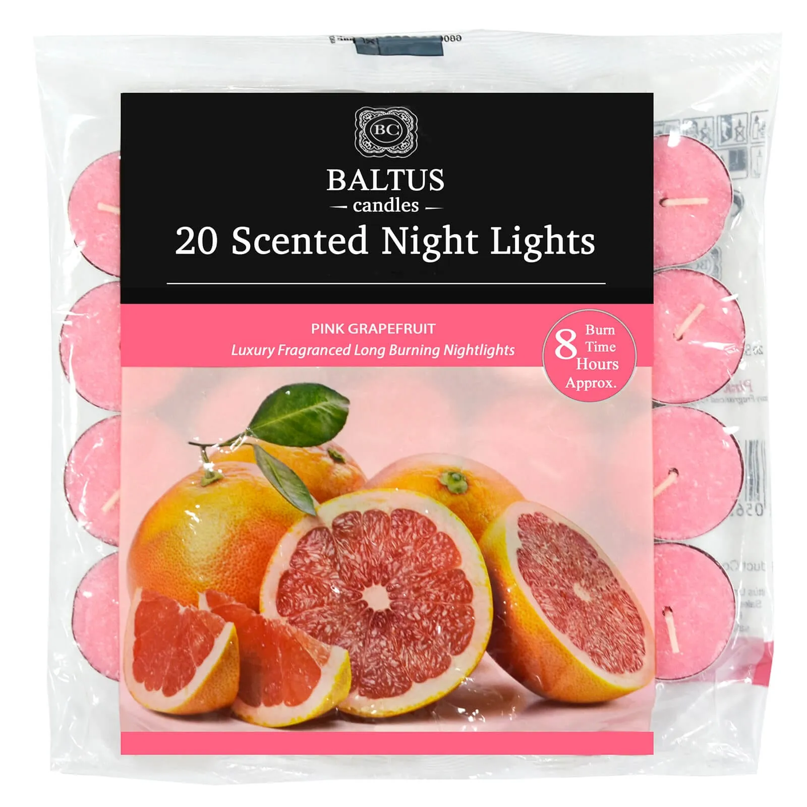 Baltus 20 Pack of Scented Tealight Night Lights Candles 8hr Burn