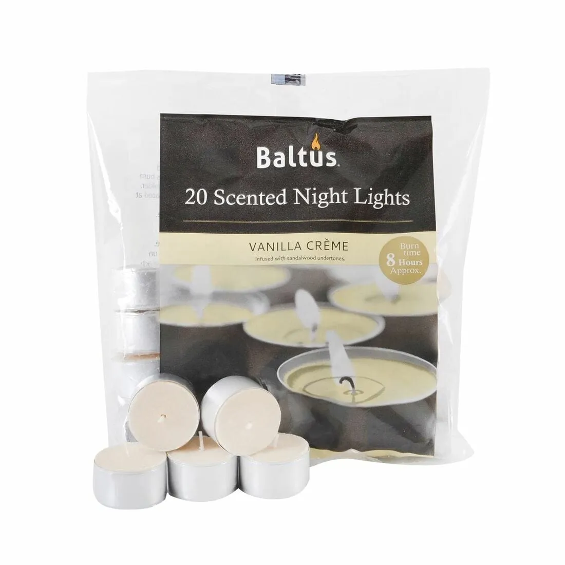 Baltus 20 Pack of Scented Tealight Night Lights Candles 8hr Burn