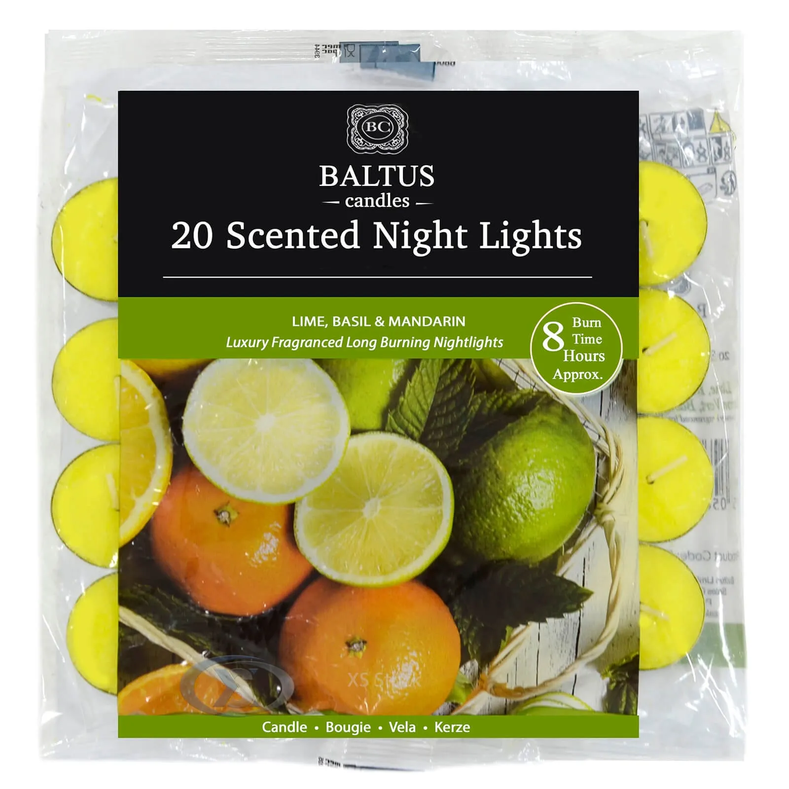 Baltus 20 Pack of Scented Tealight Night Lights Candles 8hr Burn