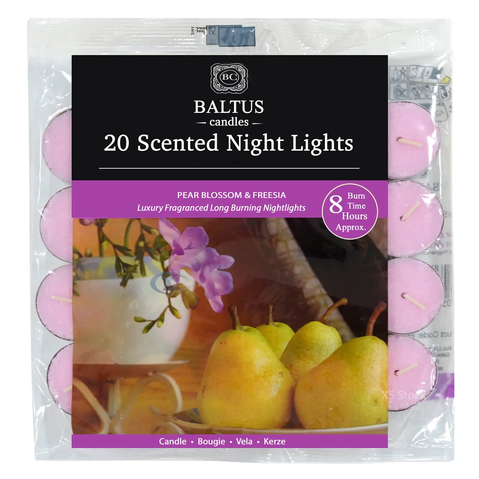 Baltus 20 Pack of Scented Tealight Night Lights Candles 8hr Burn