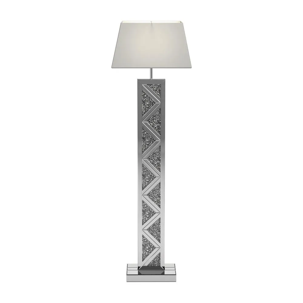 Carmen Geometric Base Floor Lamp Silver