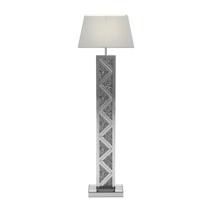 Carmen Geometric Base Floor Lamp Silver