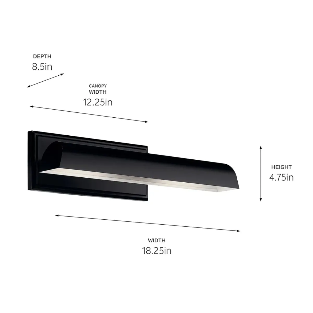 Carston 18" 2-Lights Wall Sconce, Black Finish