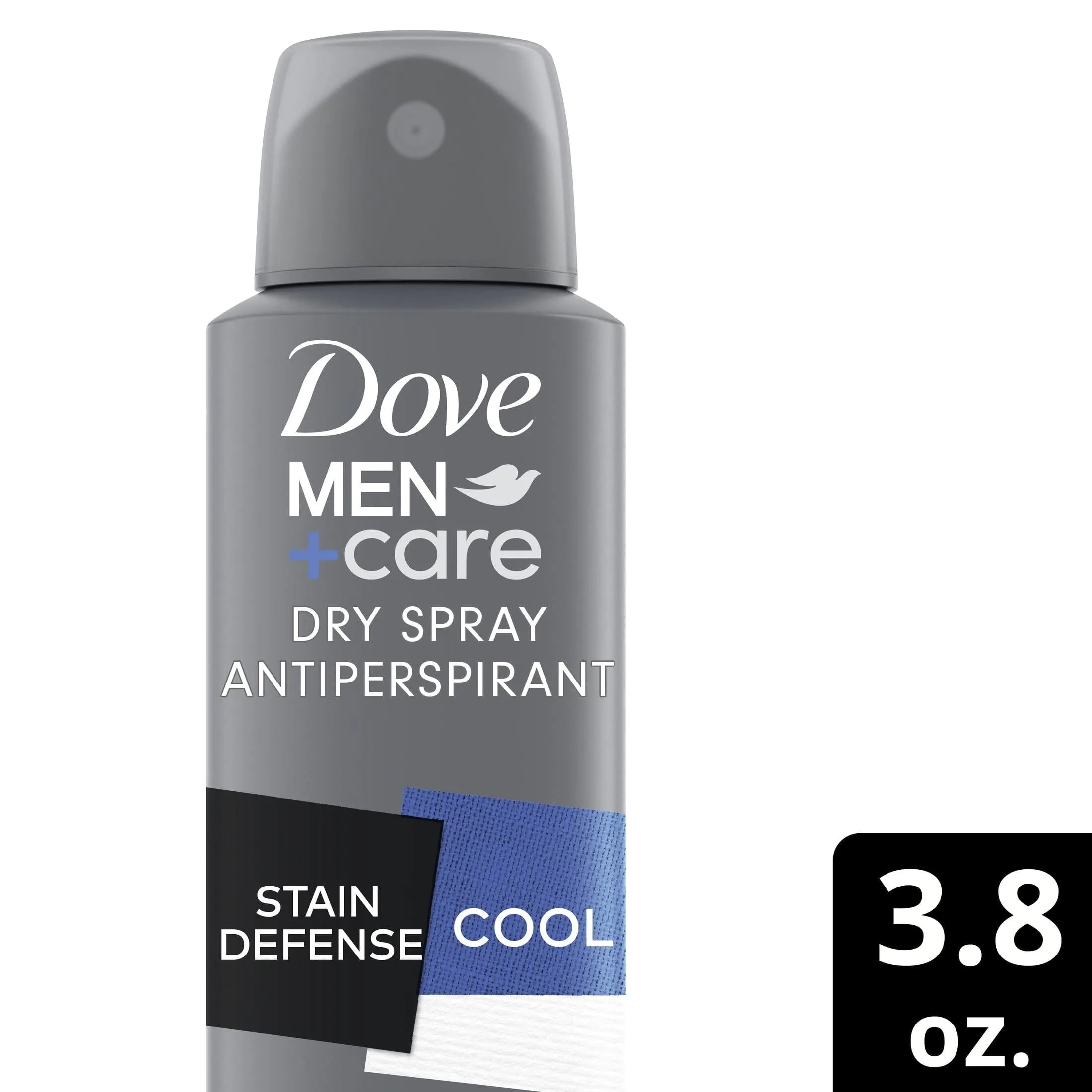 Dove Men Care Long Lasting Stain Defense Antiperspirant Deodorant Dry Spray, Cool, 3.8 oz