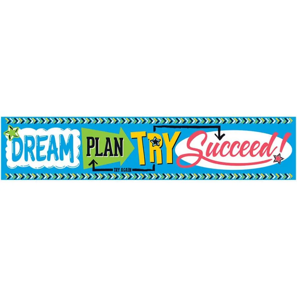 Dream. Plan. Try. Bold Strokes Quotable Expressions Banner ?€“ 5 Feet