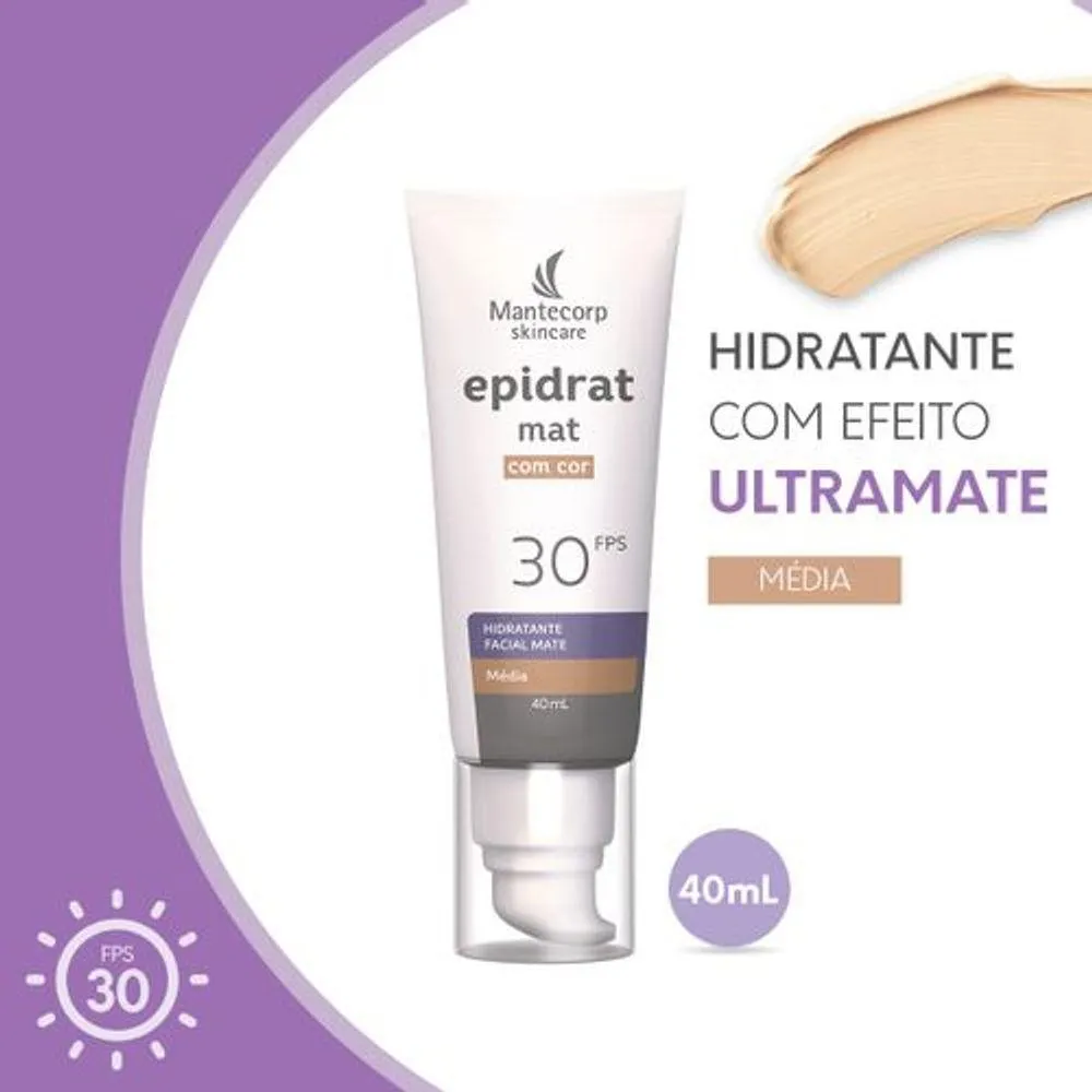 Facial Moisturizer Epidrat Mat Medio FPS30 CR BG CT 40ml - Mantecorp