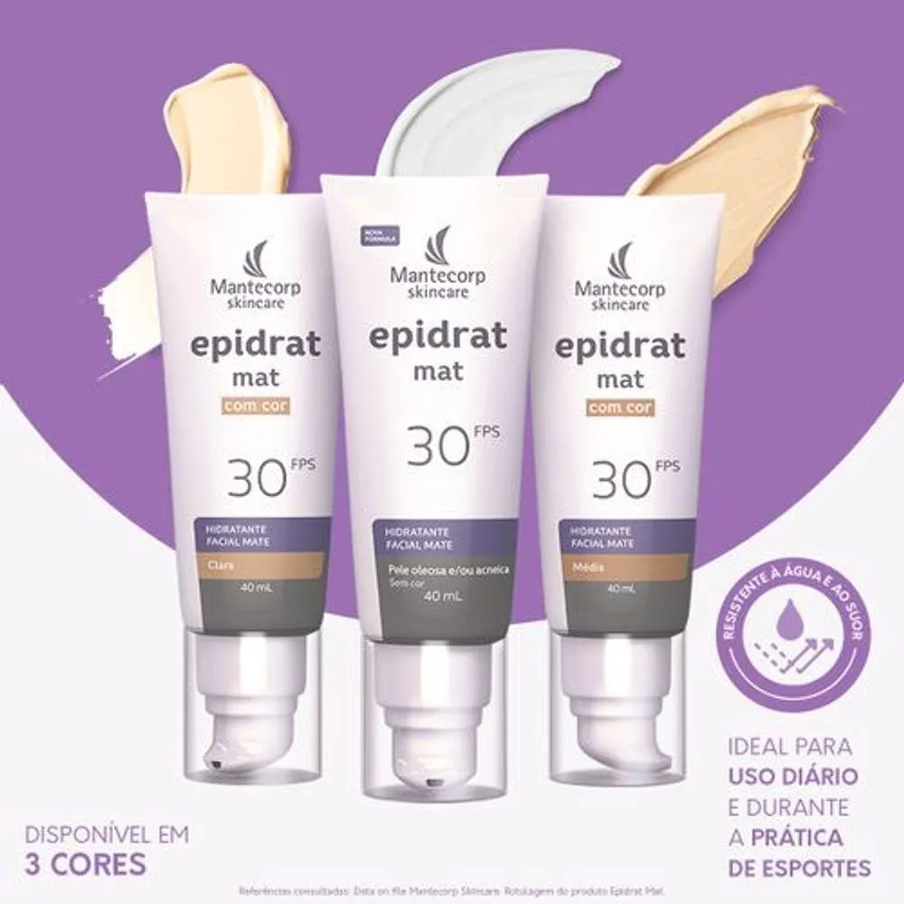 Facial Moisturizer Epidrat Mat Medio FPS30 CR BG CT 40ml - Mantecorp