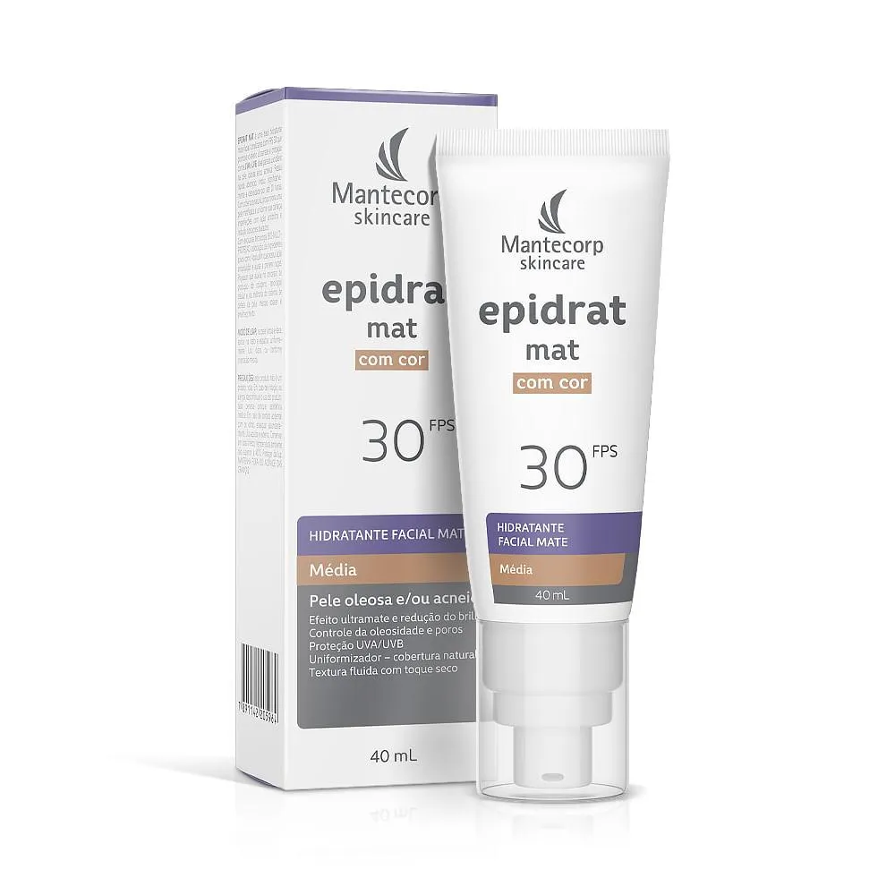 Facial Moisturizer Epidrat Mat Medio FPS30 CR BG CT 40ml - Mantecorp