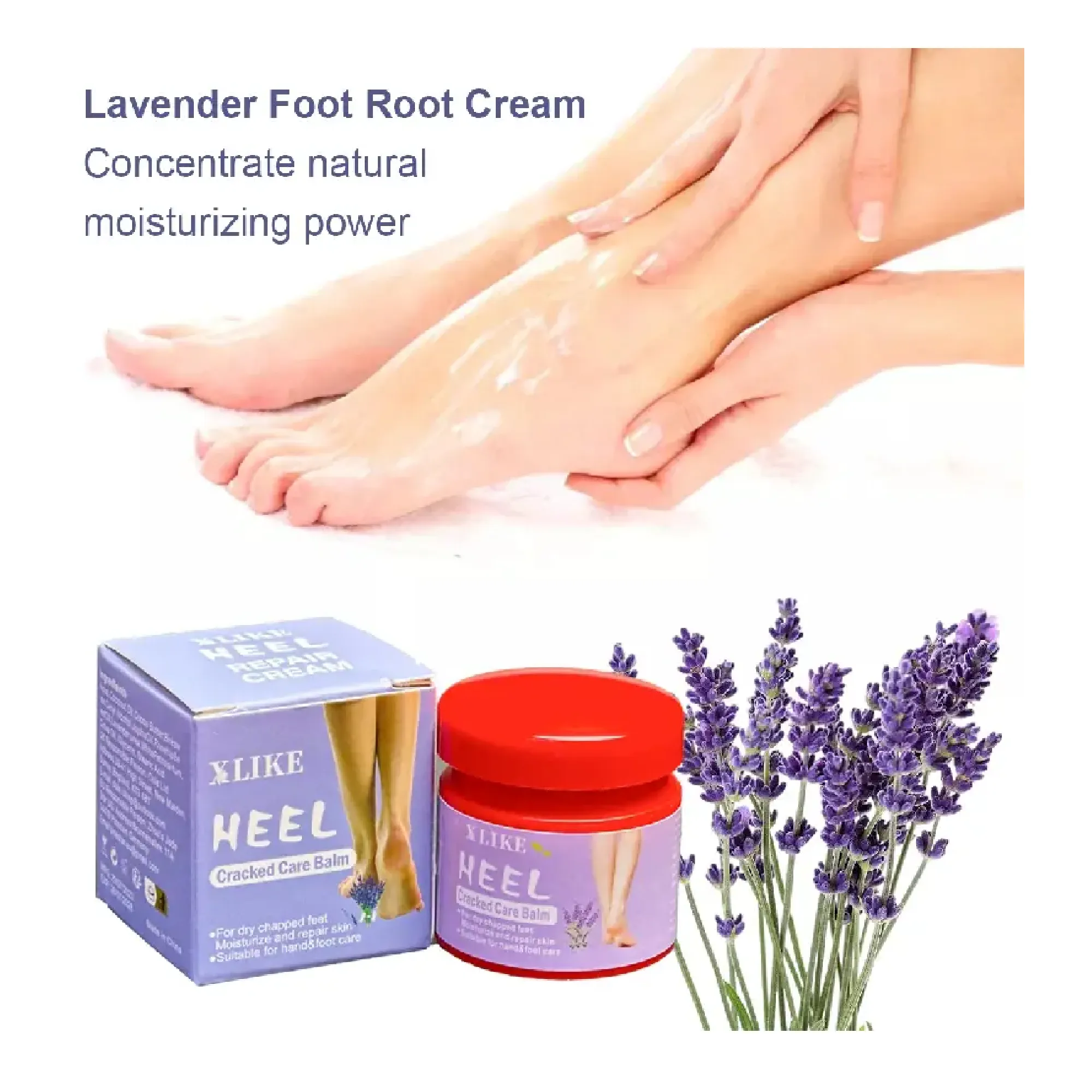 Heel Cracked Care Balm, Moisturizing And Nourishing Lavender Cream For Dry Chapped Foot, For Women Men Daily Hand Foot Care