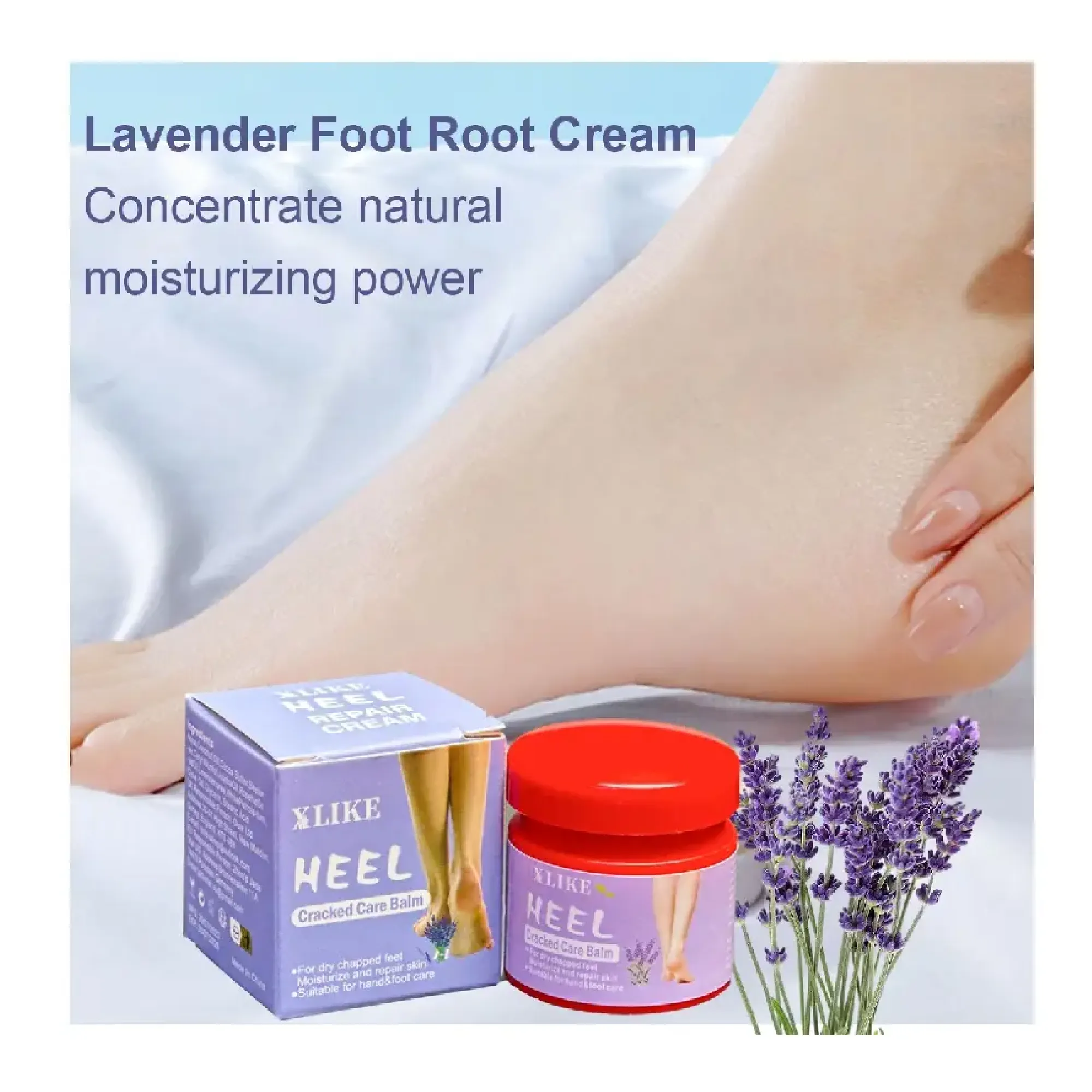 Heel Cracked Care Balm, Moisturizing And Nourishing Lavender Cream For Dry Chapped Foot, For Women Men Daily Hand Foot Care