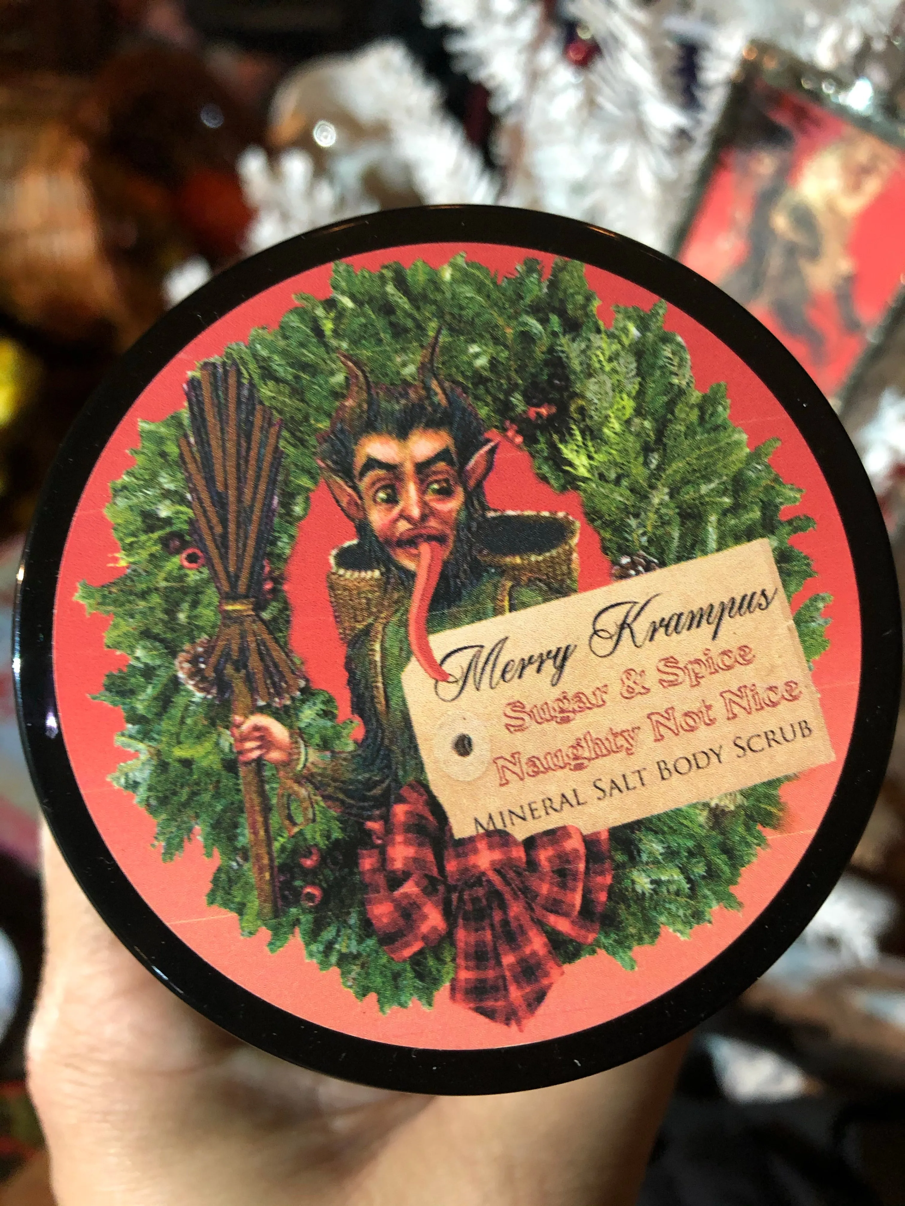 Holiday Body Scrub - Merry Krampus - Dead Sea Salt - Shea Butter -  Gingerbread Spice