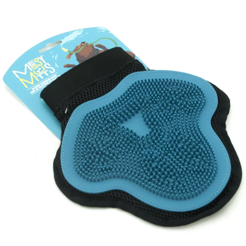 Messy Mutts Reversible Silicone Grooming Glove For Cats & Dogs