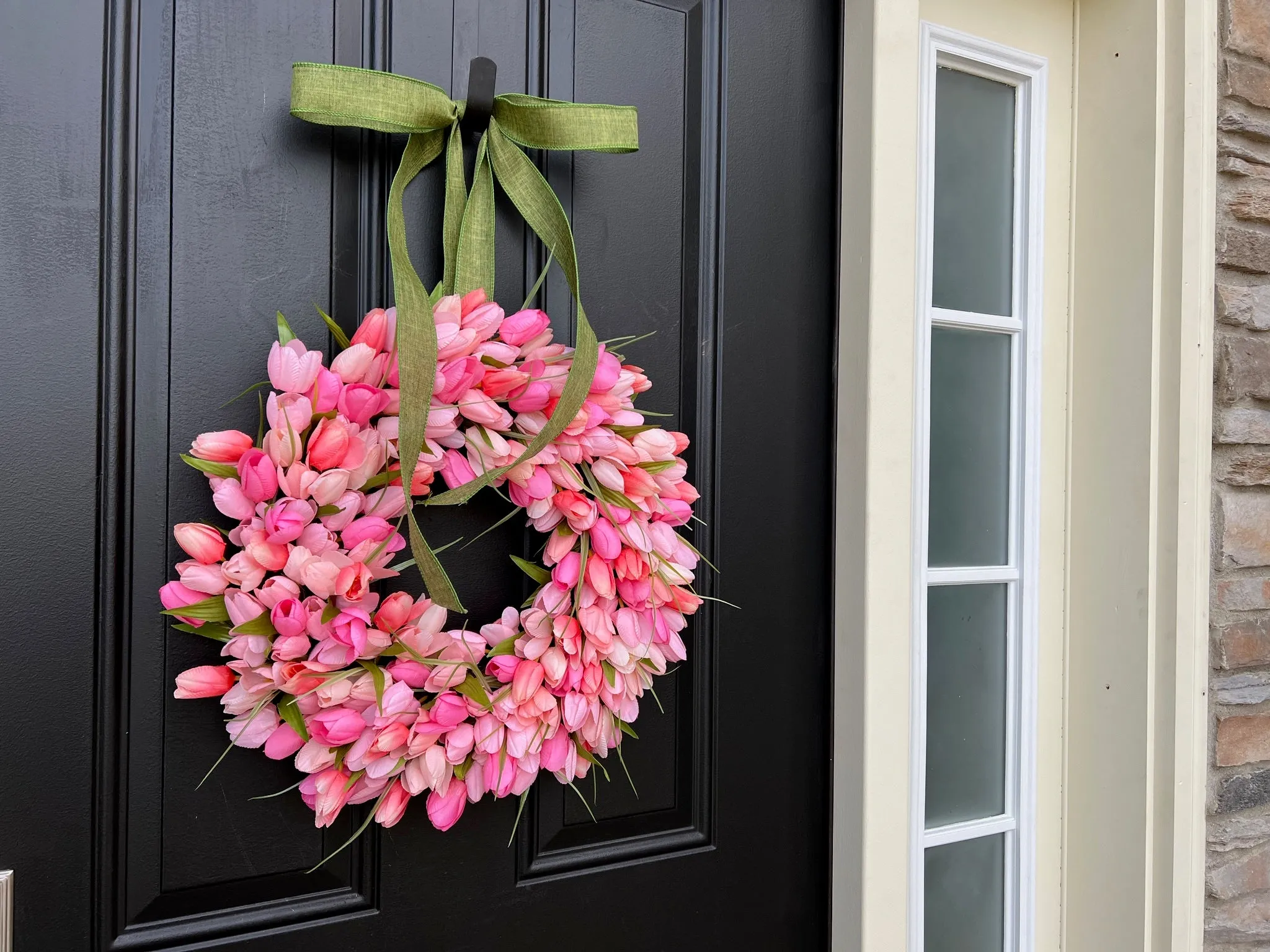 Peachy Pink Tulip Wreath