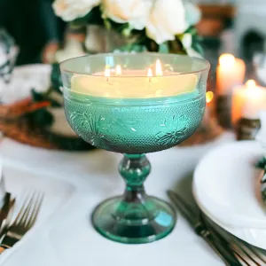 Rosemary Sage Soy Candle in Vintage Teal Compote