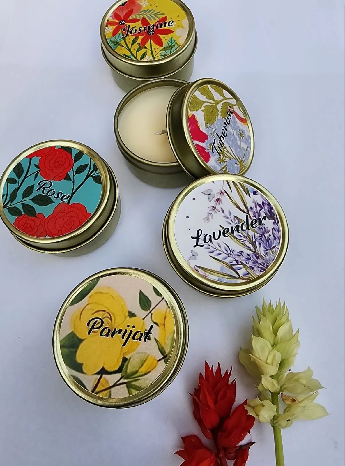 Spring Blossoms- 5 Soy Wax Tin Candles